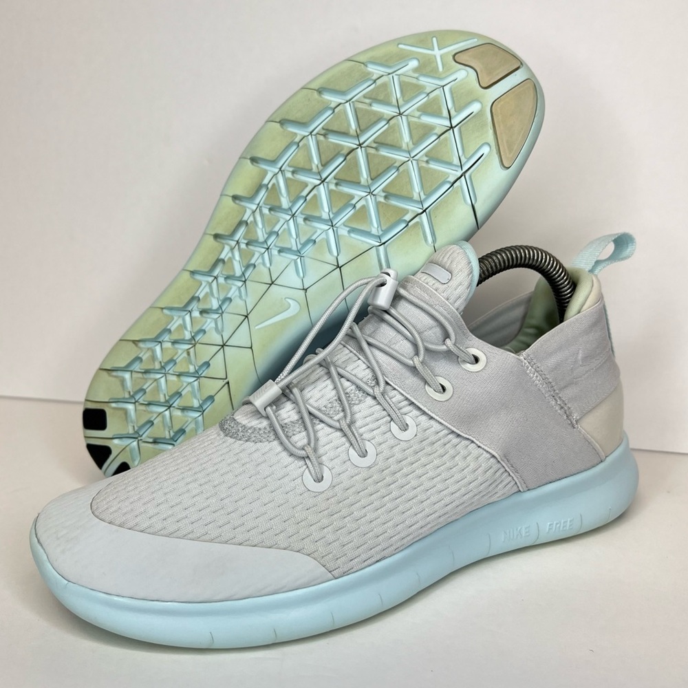 Nike Free RN CMTR Commuter Womens Sz 8 880842-012 Pure Platinum/Powder Blu NICE!